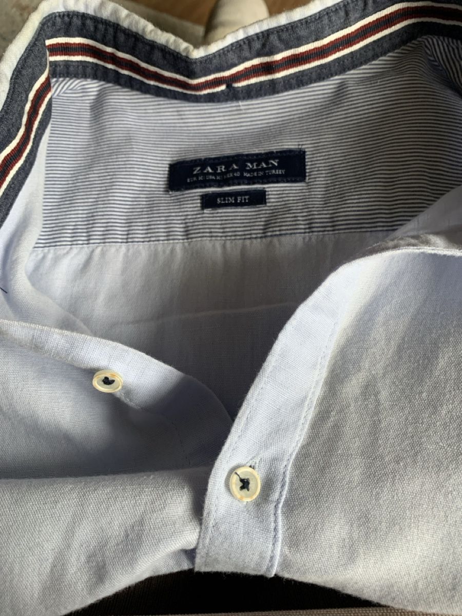 Zara Camicie: Zara Man Hemd GR M Chambray Baumwolle hellblau – Usato da Nussbaumen AG venduto da brigitebardot 3