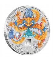 1 OZ LUNAR 3 III YEAR OF THE DRAGON 2024 SILBER UNZE COLORED