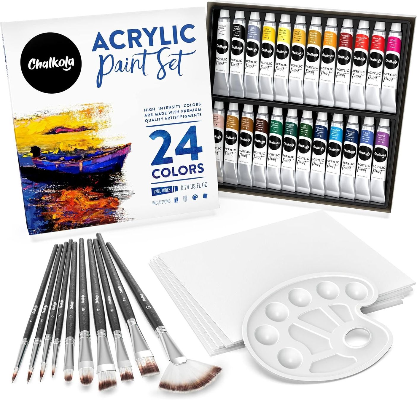 Farben: Acrylfarben Set 24 Farben mit Leinwänden und Pinseln – Neu und originalverpackt aus Bremgarten b. Bern von Meeegasales60