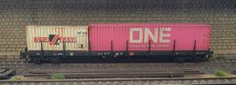 WAGON RS, DB, MARKLIN (47015)AVEC CONTENEURS + PATINE
