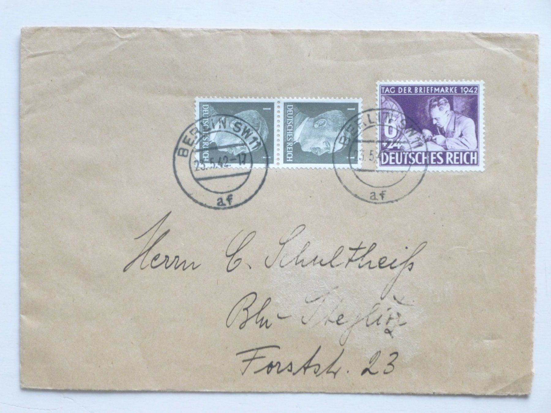Alle Briefmarken: DR - 2 Briefe 1942 + 1943 mit Sondermarken – Gebraucht aus Uster von schepus23 2