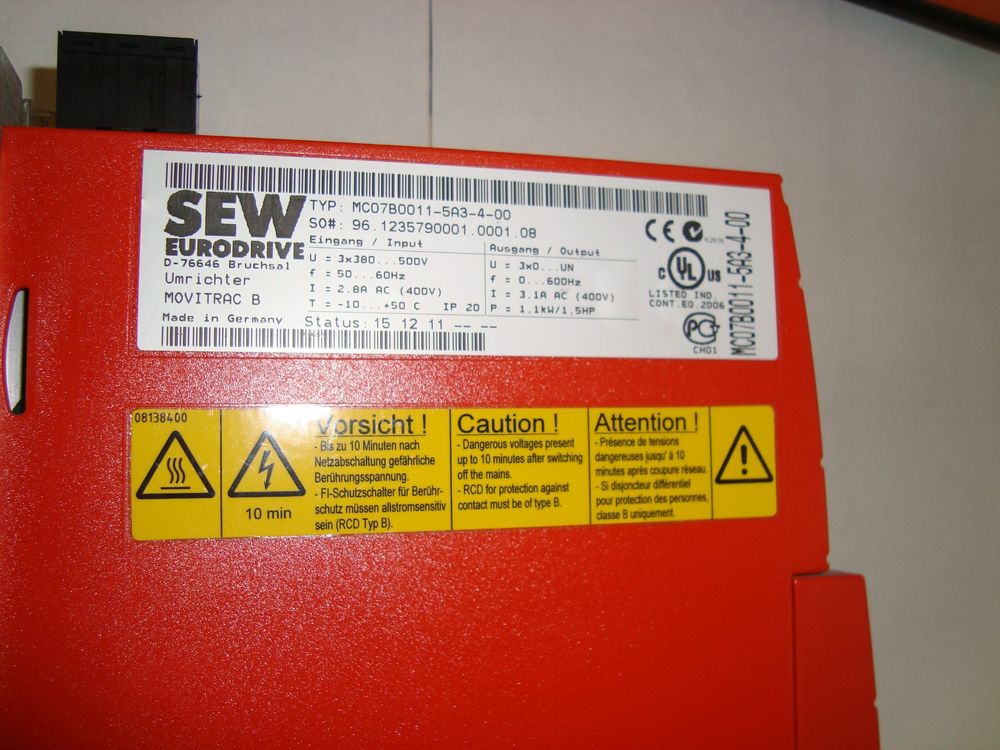 SEW Eurodrive Umrichter MOVITRAC B MC0780011-5A3-4-00 (Gebraucht) in ...