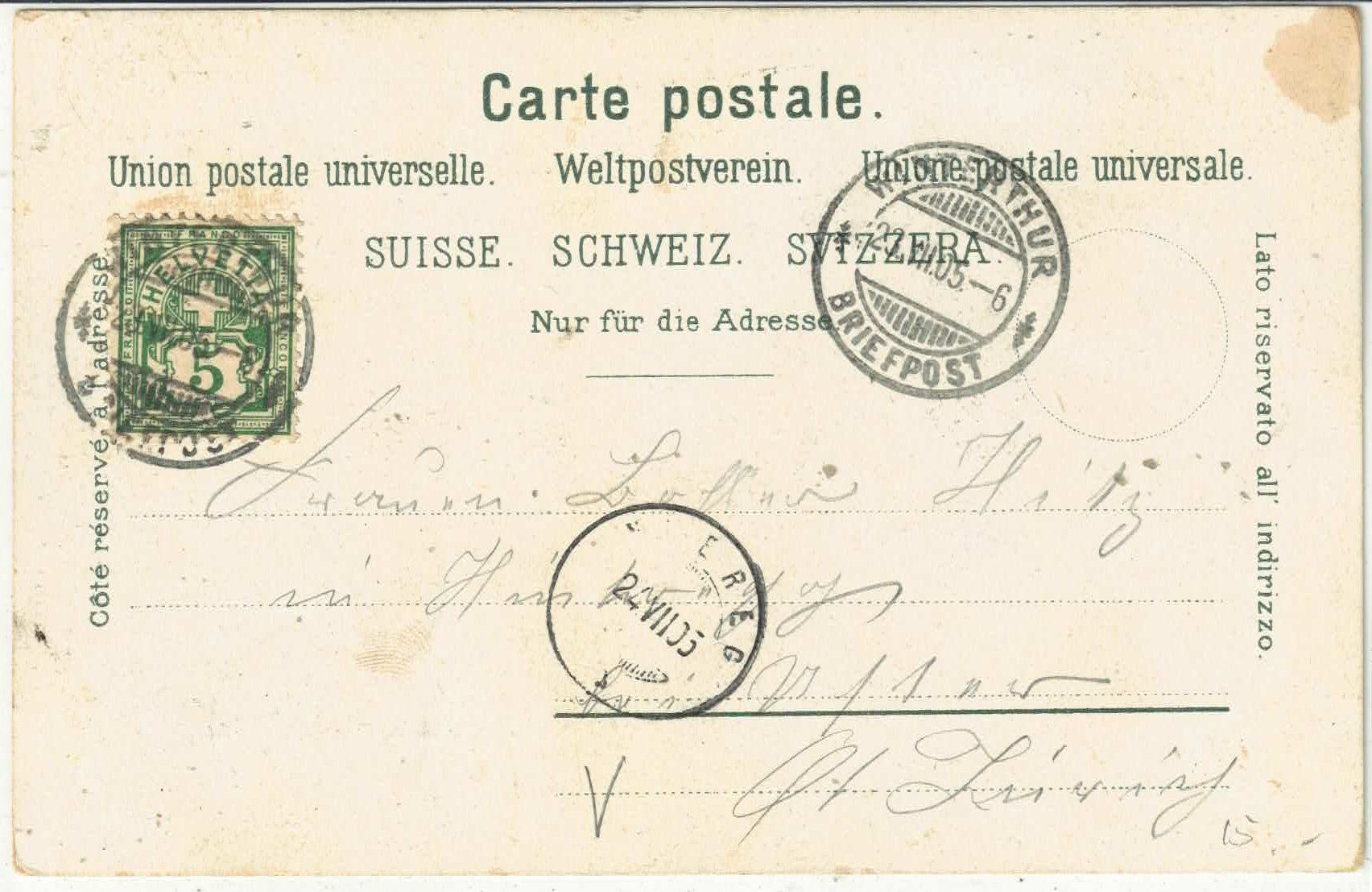 Cartoline postali: Winterthur - Museumstrasse - coloriert – Usato da Ettingen venduto da Kartenplanet 1