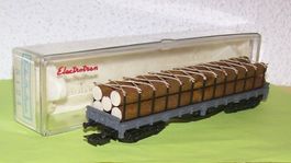 Electrotren H0 5124 Rungenwagen 4achsig mit Stammholz, Neu