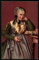 AK Kt. Thurgau, Bauernfrau in Tracht