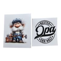 Bester Opa set/Aufkleber, Opa mit Werkzeugkiste UV Kleber.