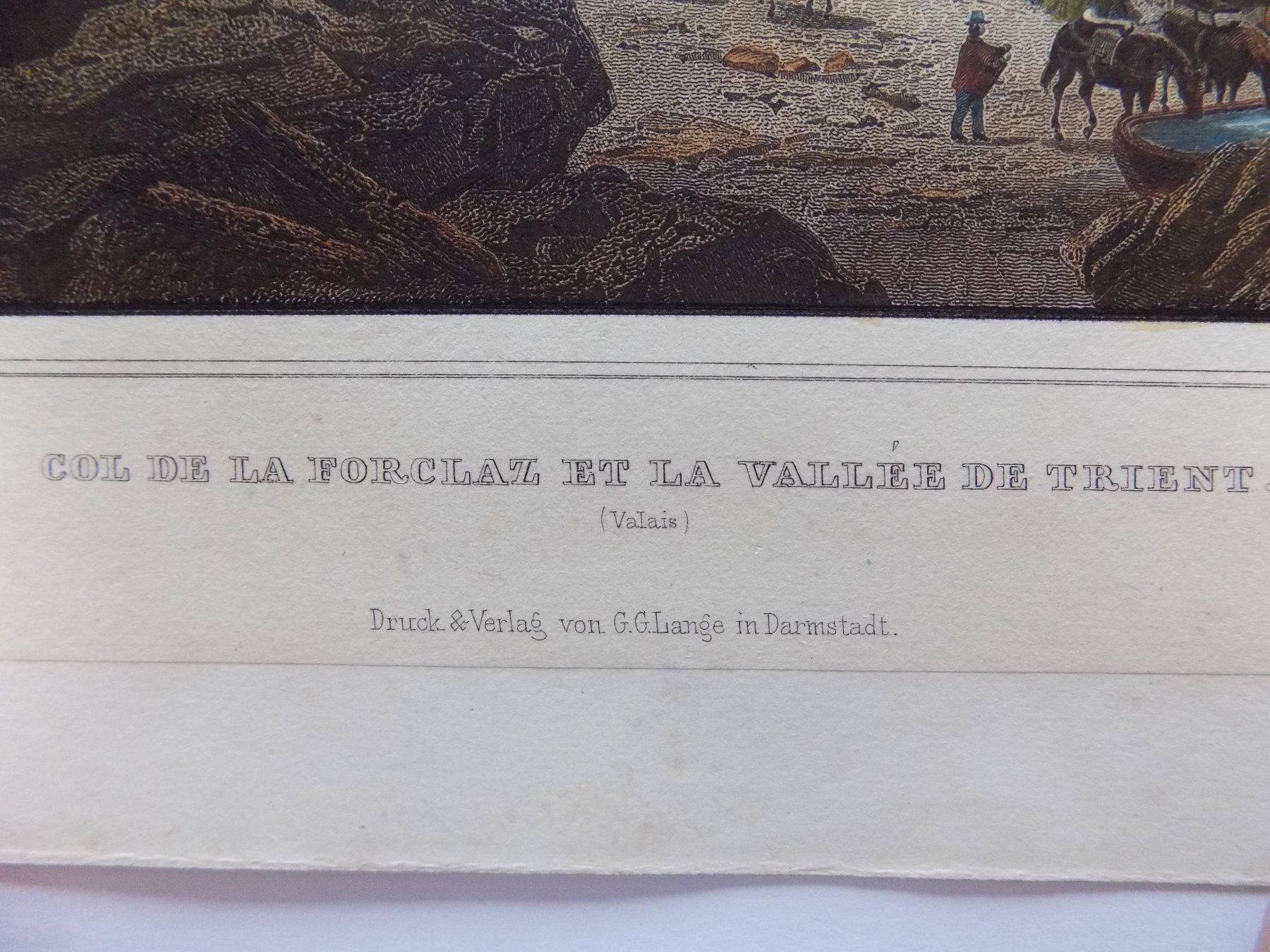 Gravures: Col de la Forclaz koloriert – D'occasion à Risch par Antikfee 2