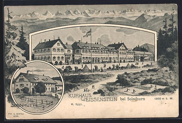Cartoline postali: Solothurn, Kurhaus Weissenstein, Sennh – Usato da Berlin venduto da bartko-reher