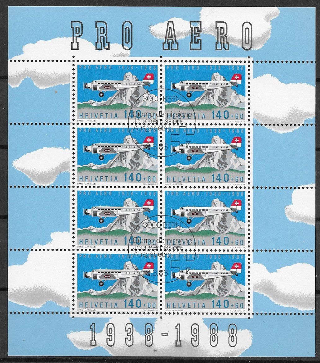 Alle Briefmarken: 1981-88: Flugpost Kleinbogen FO48 /FO49 + Einzel ET-Vollst. – Gebraucht aus Walperswil von Tcheidi 1