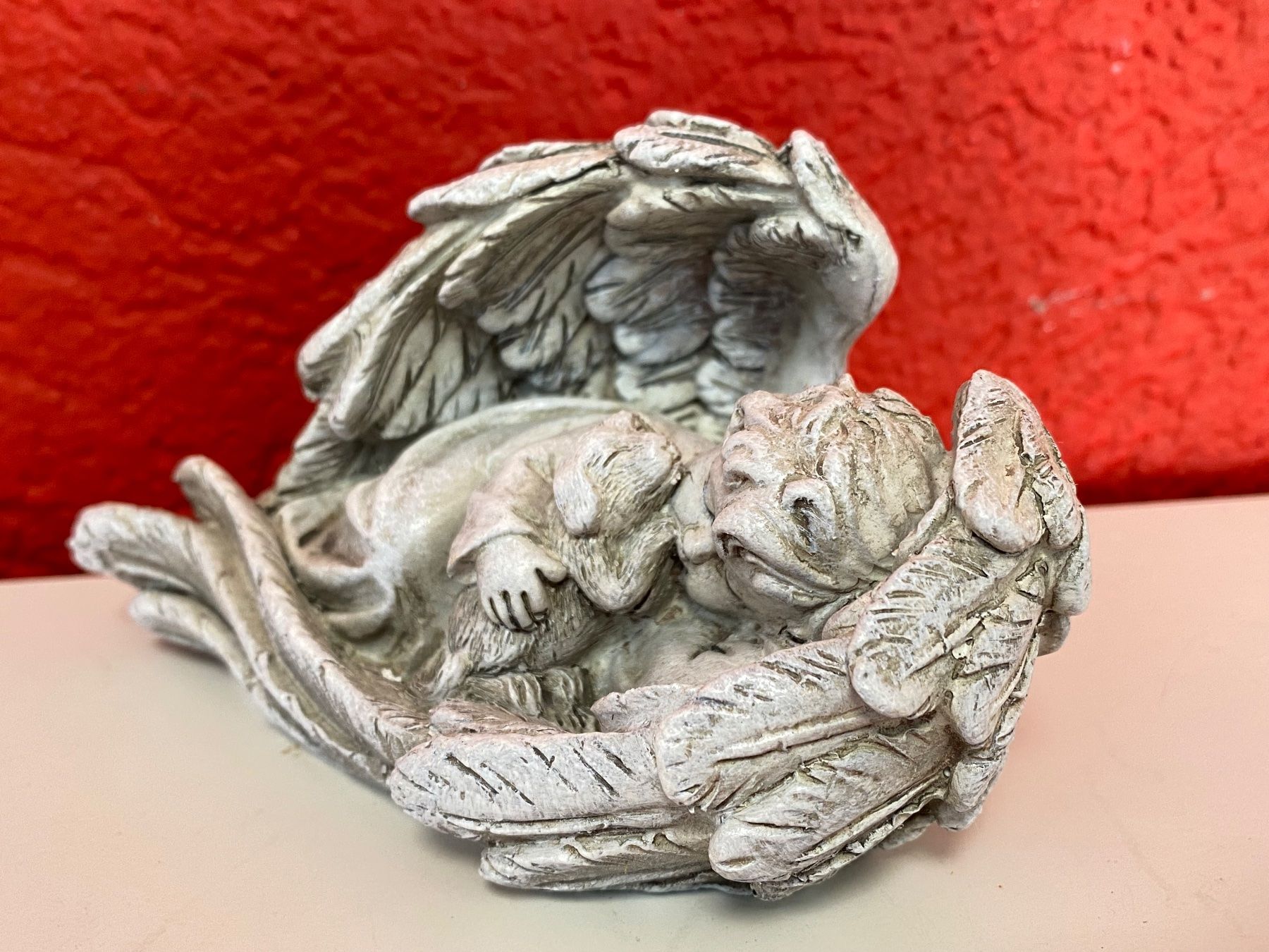 Statuette: Süsser Schutzengel, Engel mit Hund- Neu – Nuovo e nell'imballaggio originale da Zäziwil venduto da Emlea 1