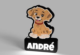 Lightbox lampe led Blanc et RGB PETIT CHIEN Personnalisable