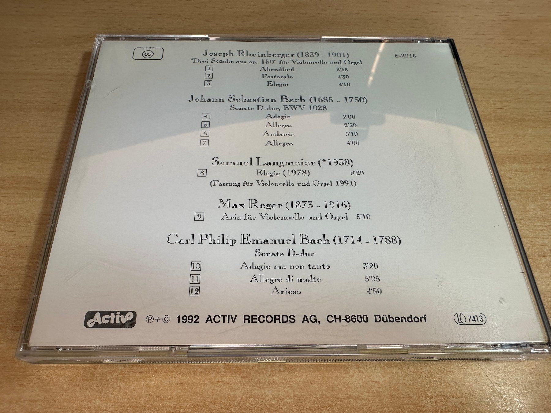 CD: Z4 Samuel Langmeier Cello & Dora Schippert Orgel – Usato da Rikon im Tösstal venduto da Alpenmutz 1