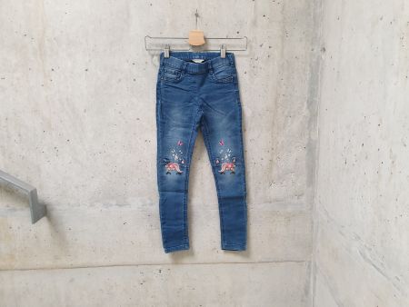 Jegging C&A, bleu denim, licornes, fille, taille 128