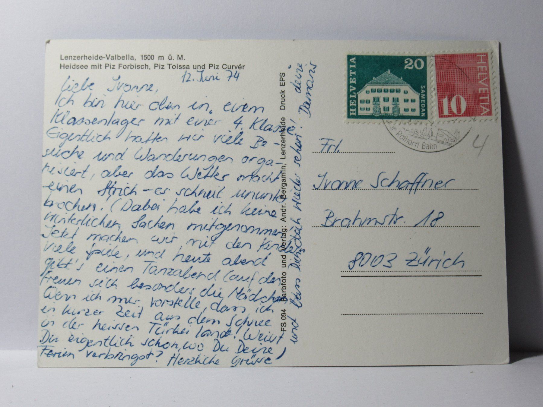 Cartoline postali: Lenzerheide - Valbella – Usato da Grenchen venduto da frechri 1