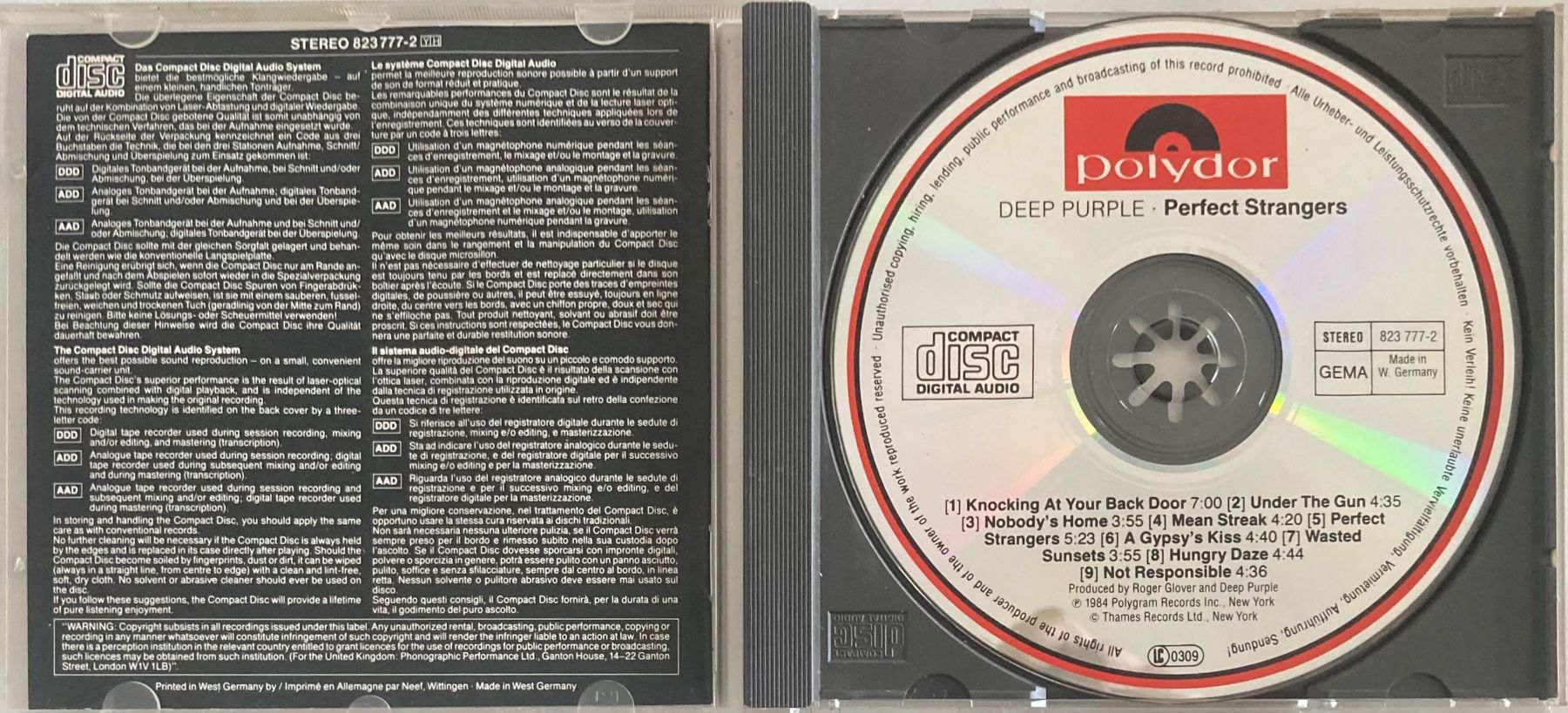 CD: DEEP PURPLE - PERFECT STRANGERS – Usato da Poliez-Pittet venduto da Newtown-Records 2