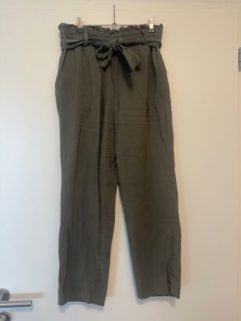 Zara - Paperbag Hose - khaki - M
