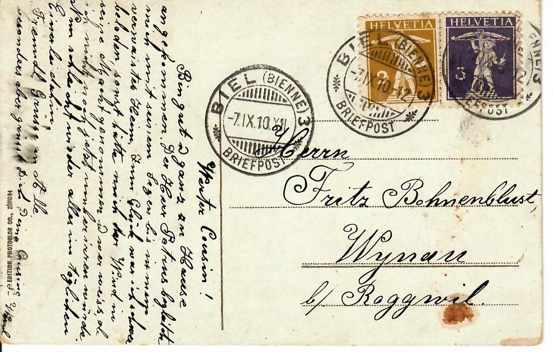 Cartoline postali: Thunersee Gunten 1910 – Usato da Hochdorf venduto da Ziegel-16 1