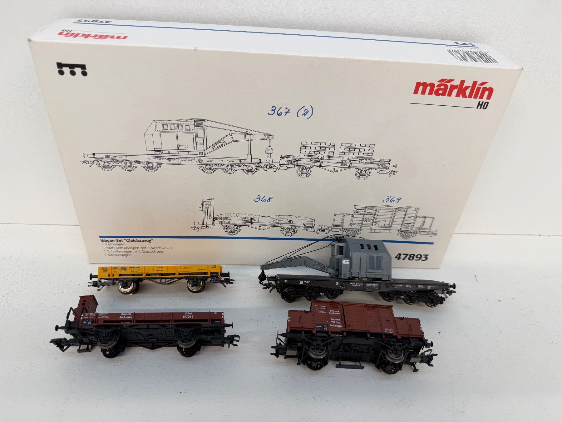Märklin Modellini di ferrovie: Märklin 47893 Wagen-Set "Gleisbauzug" – Usato da Büsserach venduto da ModellbahnDepot
