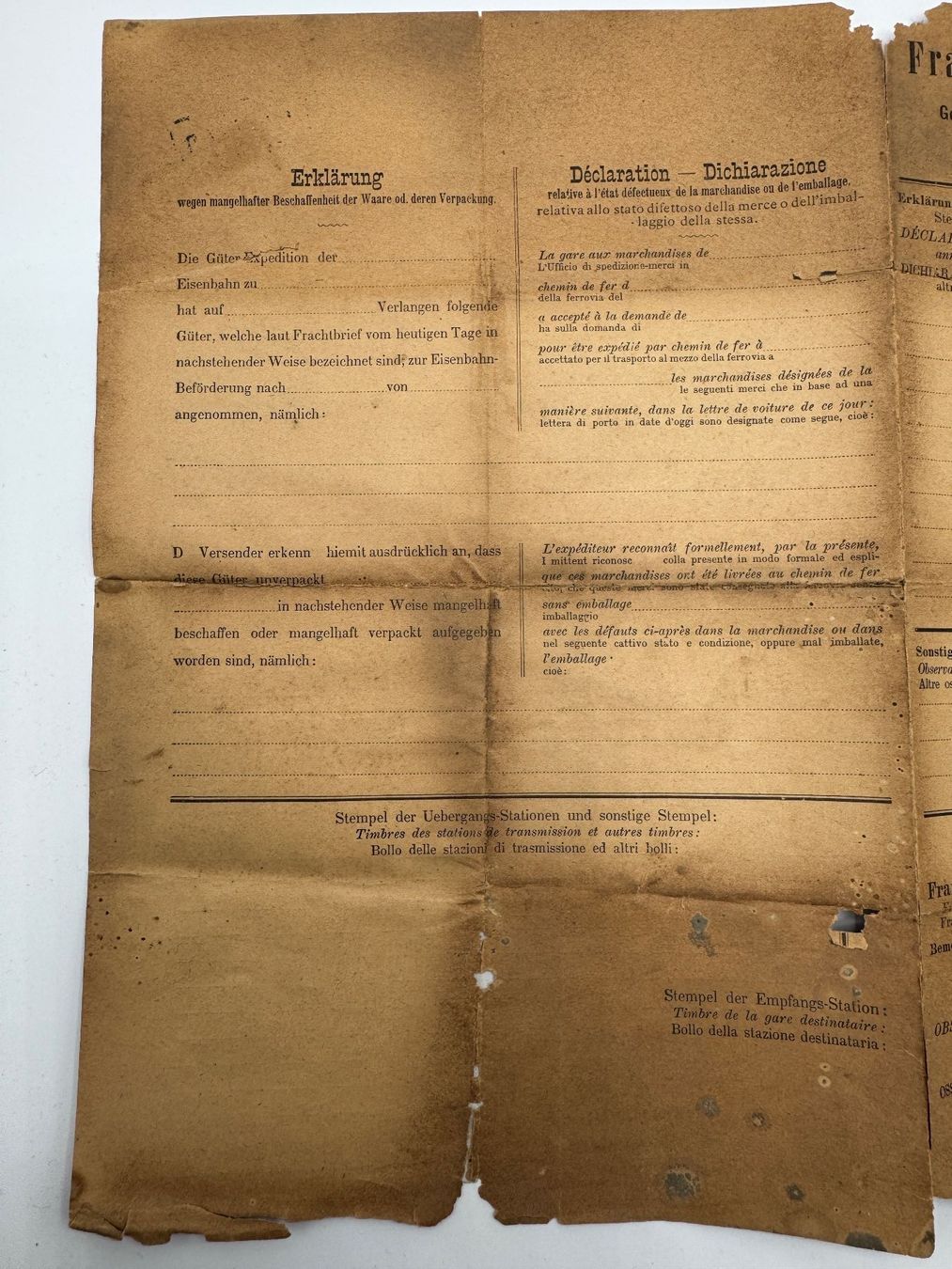 Documenti: Frachtbrief – Usato da Sachseln venduto da BONATI01 2