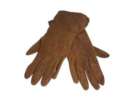 Vecchi Damen Handschuhe mit Innenfutter aus Seide, braun
