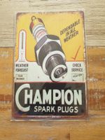 Champion Spark Plugs Blechschild, Vintage Optik