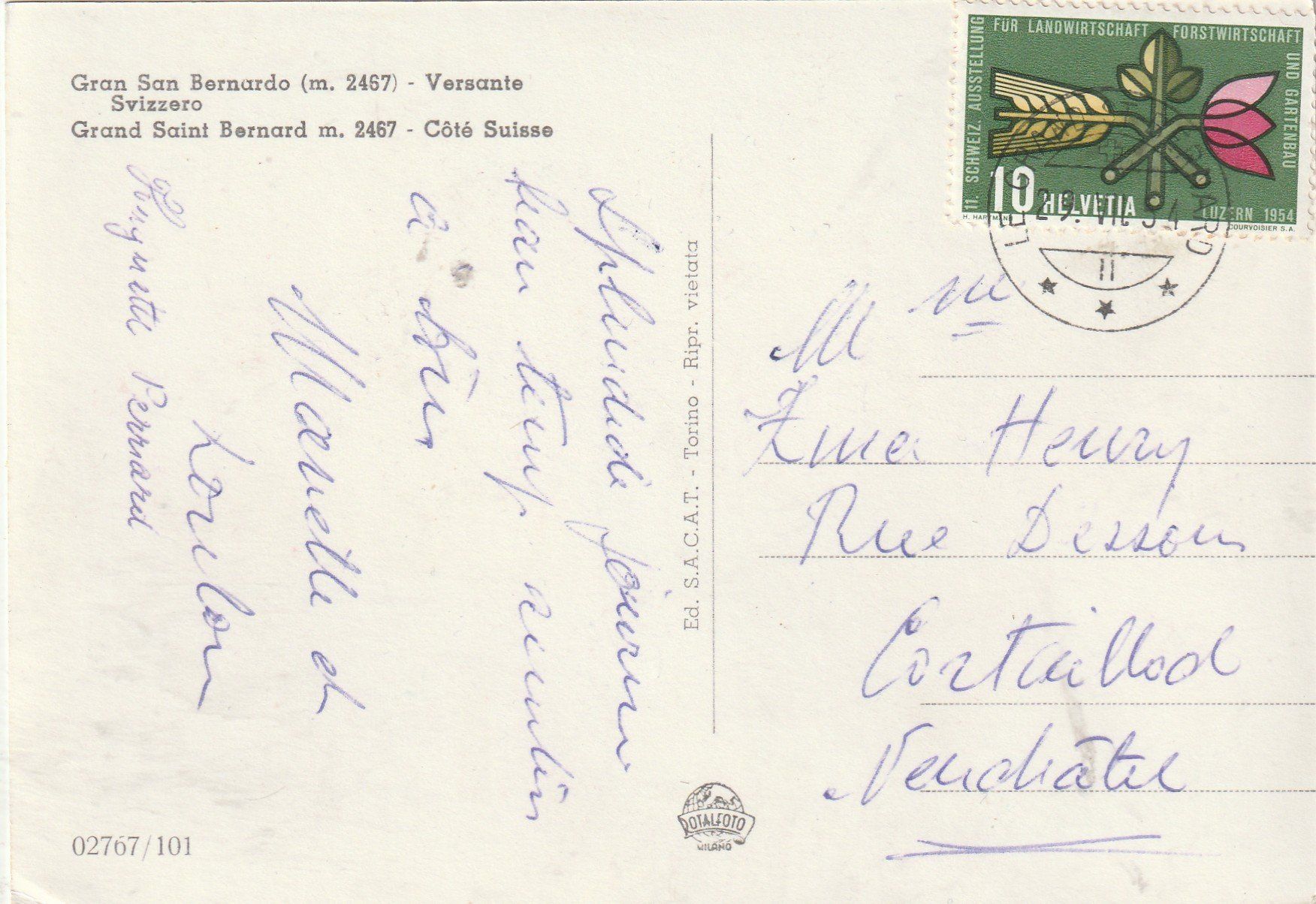 Cartoline postali: Gran  san Bernard – Usato da Lumbrein venduto da made02 1