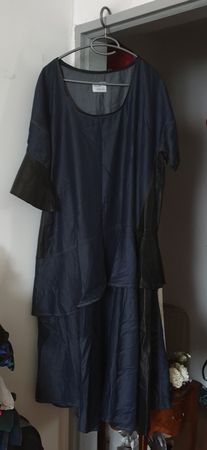 Claudia Nabholz spezielles Kleid mit Ledereinsatz Gr. 44/46