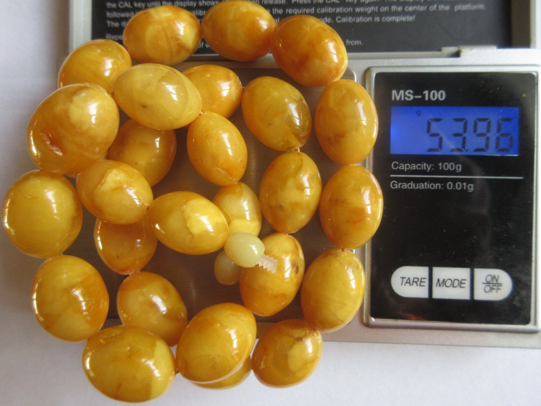 Catenine: Oliven-Bernsteinkette in der Farbe Butterscotch ca.54g – Usato da Sylt venduto da elizan