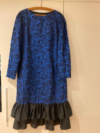 Blaues Vintage FINK Kleid Modell 42 Gr. 44