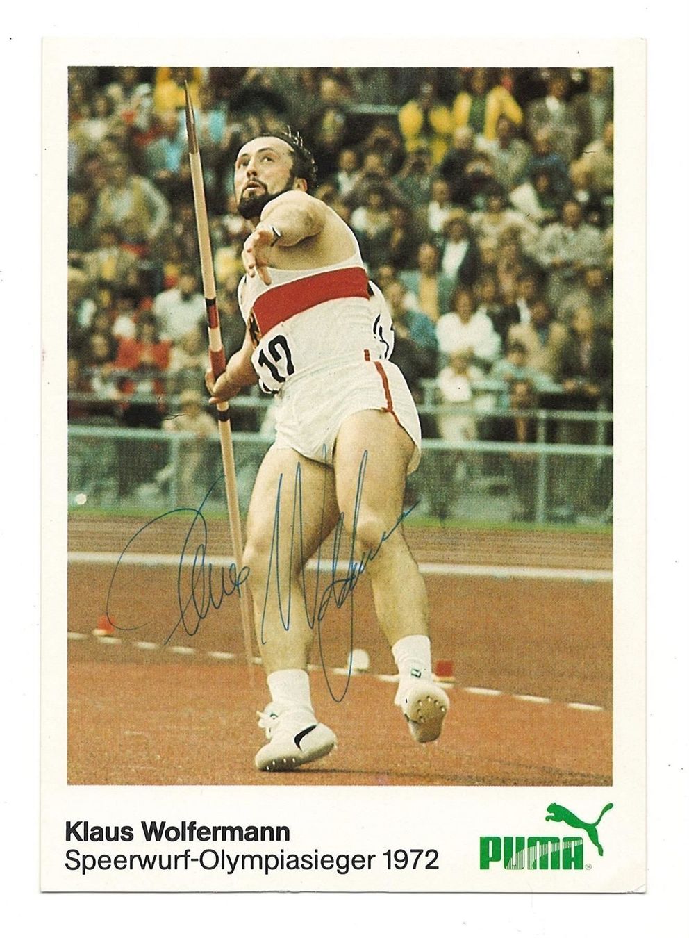 Autografi: KLAUS WOLFERMANN OLYMPIA GOLD 1972 SPEER – Usato da Basel venduto da verano1000