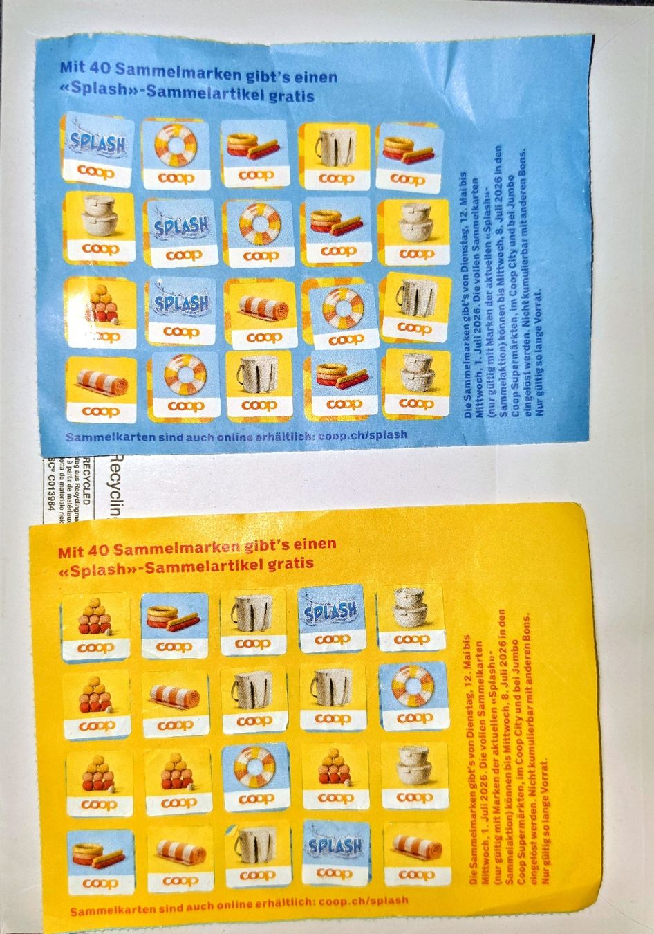 Coop Raccolte di bollini & punti: Coop Sammelmarken Splash Aktion 80 Marken – Usato da Steinhausen venduto da MuRaTo