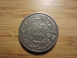 2 Fr Silbermünze 1920
