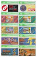 10 Telefonkarten British Telecom, davon 4 Disney Pinocchio
