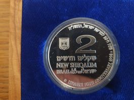 Silber 2 Shekel Münze Numismatik Israel 1998 Rarität Proof
