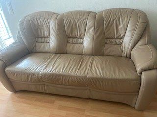 Sofas: 3er Sofa Leder braun – D'occasion à Muhen par Evasio