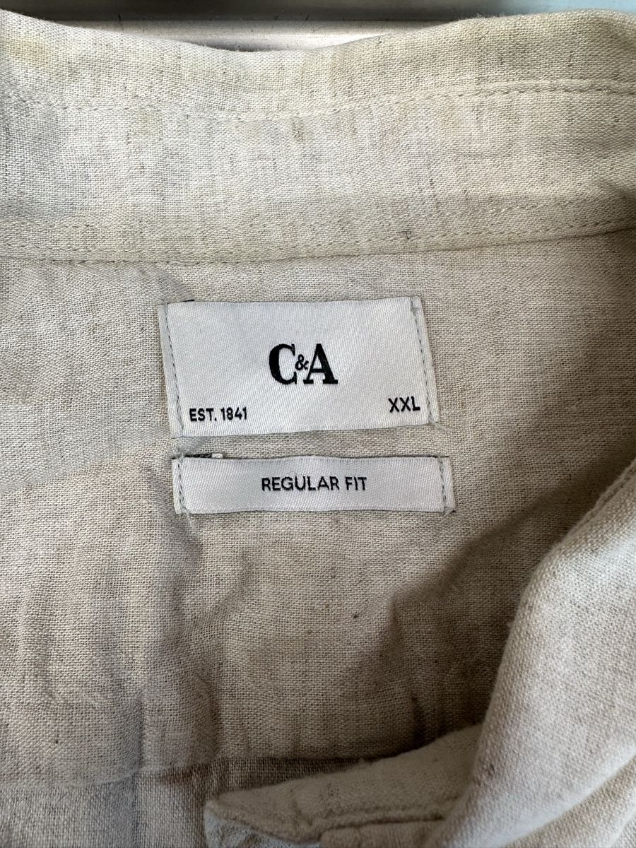 C&A Hemden: Kurzarmhemd C&A Leinenmix beige – Gebraucht aus Schwende von weesli 2