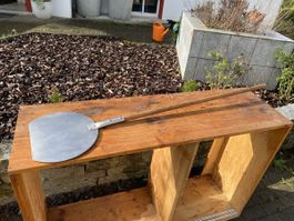 Pizzaschaufel Pizza backen Grill Outdoor Edelstahl Holzgriff