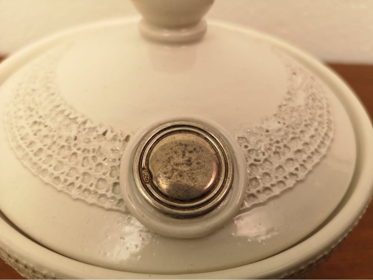 Barattoli: Antike Keramik Dose mit 925er Silber + Spitze Keramikdose – Usato da Zürich venduto da Vintagewiesel 3