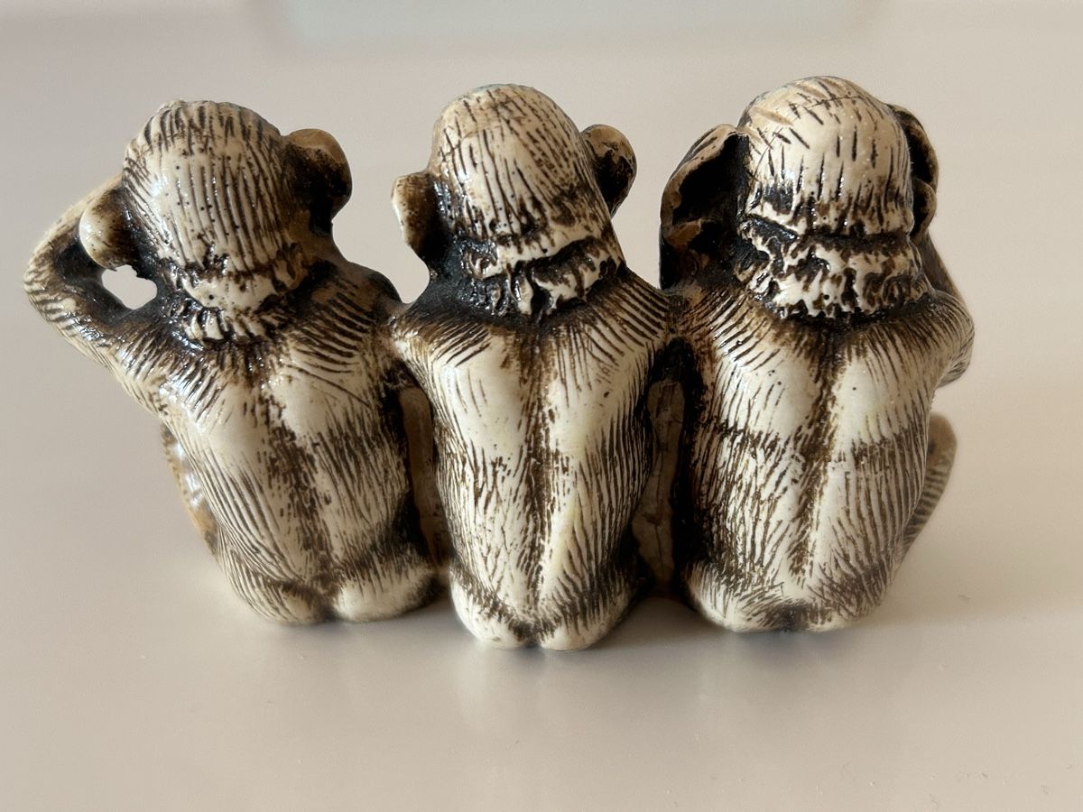 Statuette: 3 Affen - 3 singes - 3 scimmiette – Usato da Trélex venduto da Sonvic 6