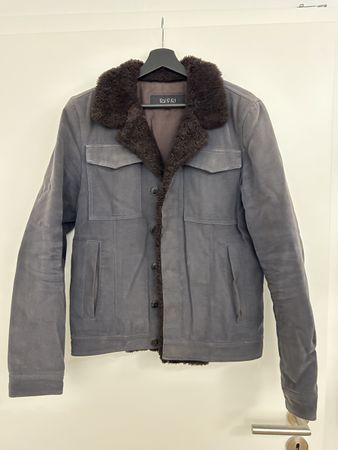 Original Gucci Herren Jacke mit Lammfell Kragen, Grösse 44
