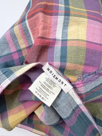 Moismont Foulard Kariert Rot Blau Gelb Rosa Baumwolle 100%