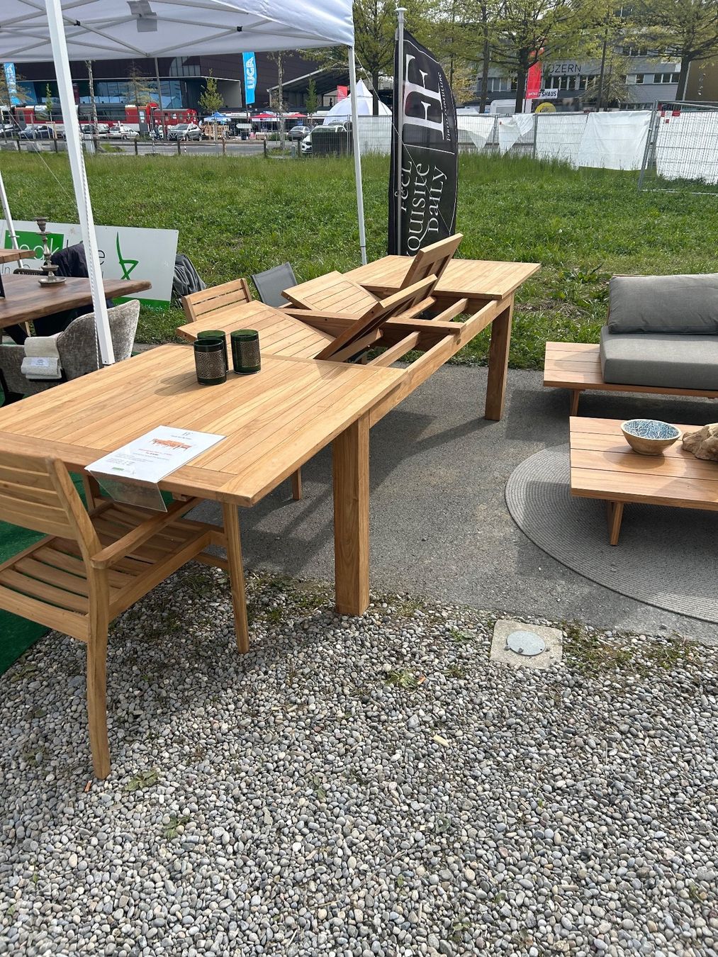 Set di tavolo e panche: De Luxe Set Teak Tischgruppe – Nuovo e nell'imballaggio originale da Zollikon venduto da Teaklife 5