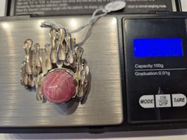 Silber  925 Brosche Rhodochrosit Anhänger Edelstein Schmuck