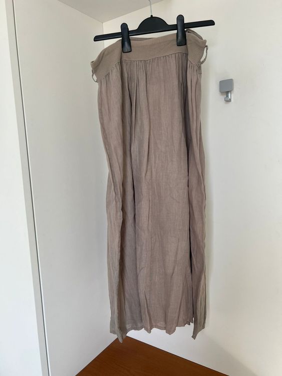 Jupe longue en lin avec ceinture élastique