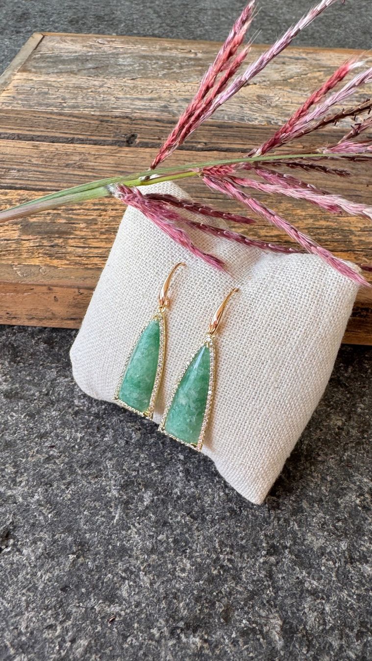 Orecchini pendenti & Orecchini a lobo: Wunderschöne vergoldete Amazonit Ohrhänger – Nuovo e nell'imballaggio originale da Rombach venduto da Ivreajewels 2