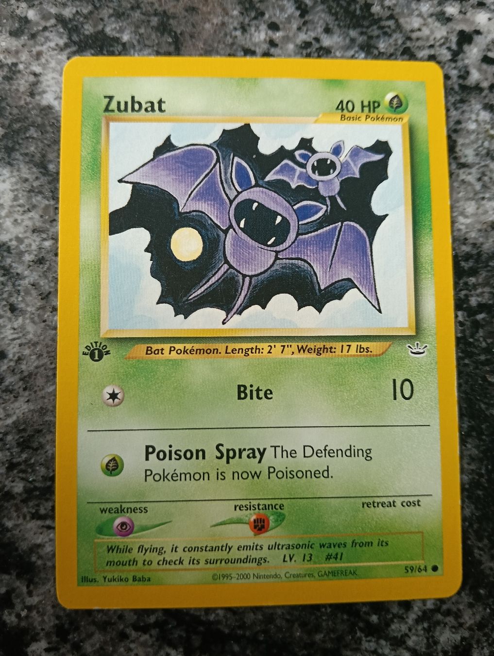 Pokémon Carte collezionabili: Pokemon Zubat -  1. Edition – Usato da LEUZIGEN venduto da mic_sdh5