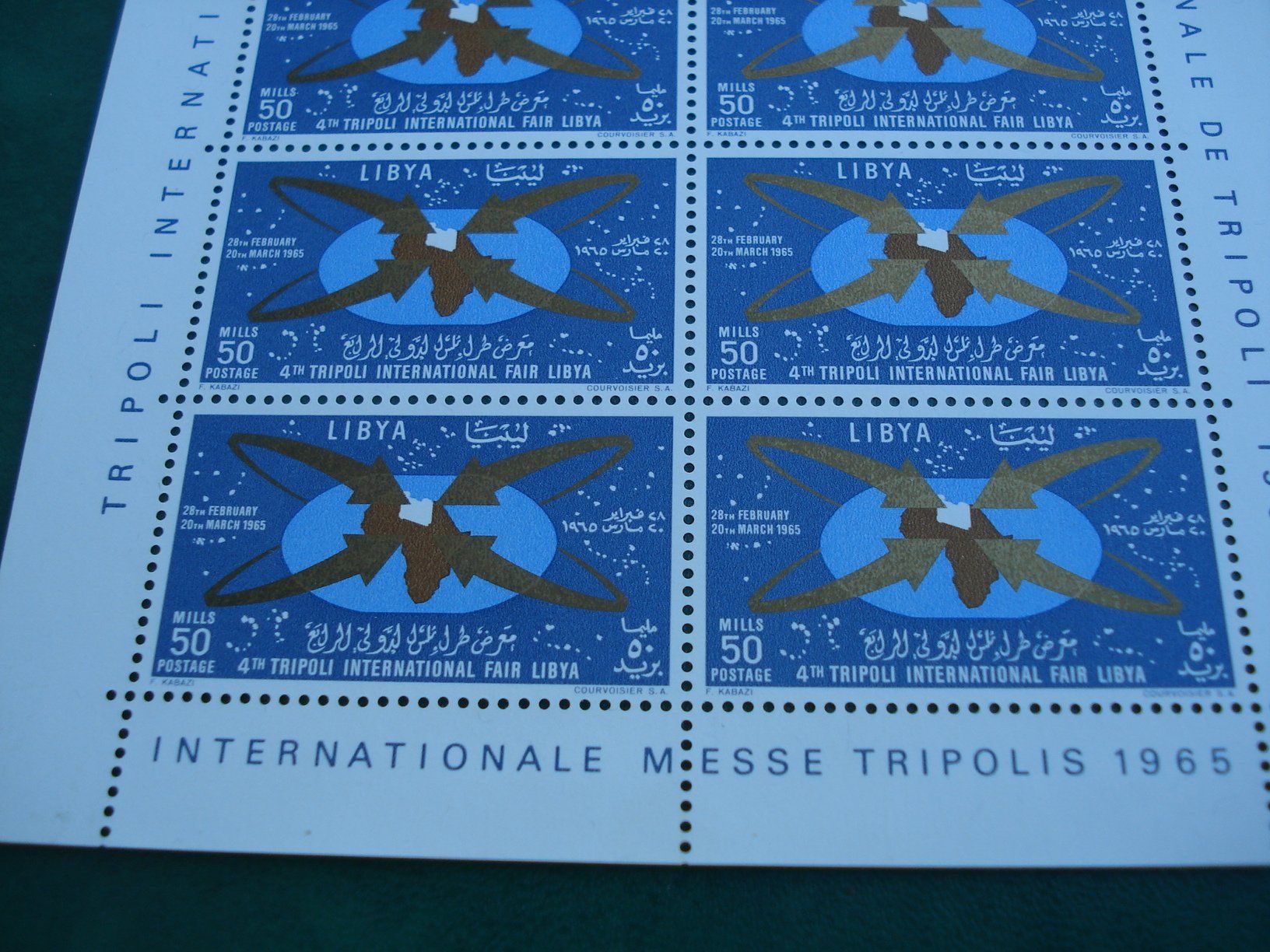 Alle Briefmarken: Bogen Libyen 1965, ** Tripoli international Fair – Gebraucht aus Niederwil AG von morostahu 1