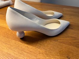 Elegante Leder-Pumps weiss / Grösse 39 / Frühling / Sommer