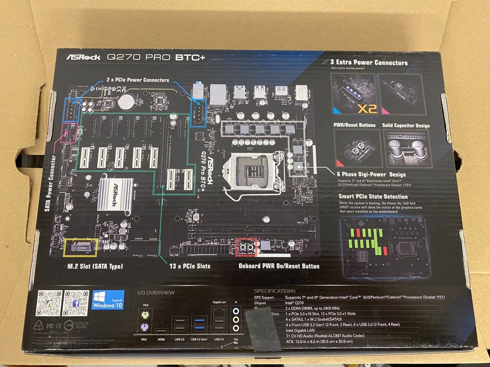 Asrock Q270 PRO BTC Intel 1151 ATX DDR4 Motherboard | Kaufen auf Ricardo