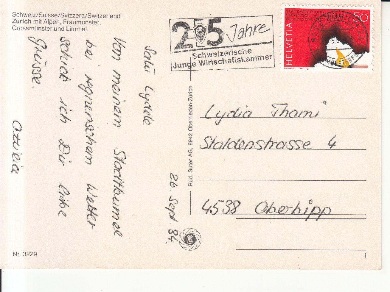 Cartoline postali: Zürich 1984 – Usato da Bürglen TG venduto da StampGraf 1